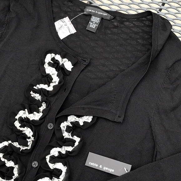NWT Cable & Gauge Black Cardigan Sweater - Picture 11 of 11